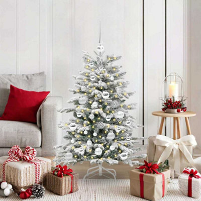 Vidaxl White Artificial Hinged Christmas Tree 120 Cm Pe And Pvc