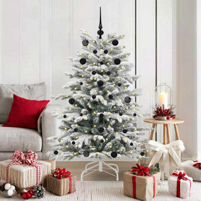 Vidaxl Artificial Hinged Christmas Tree White 150 Cm Pe And Pvc