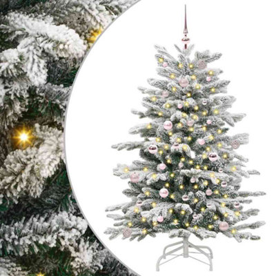 Vidaxl White Artificial Hinged Christmas Tree 150 Cm Pe And Pvc