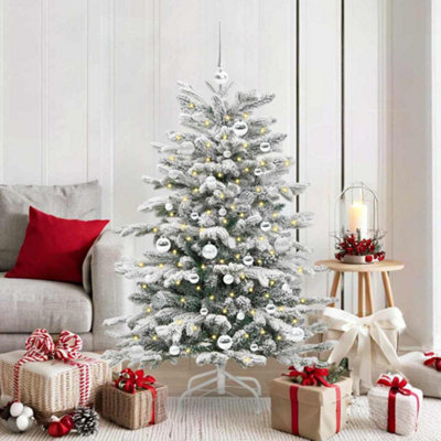 Vidaxl Artificial Hinged Christmas Tree White 150 Cm Pe And Pvc