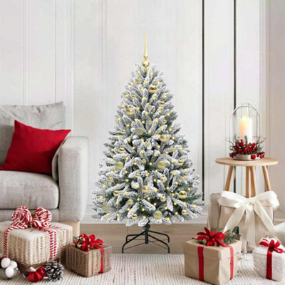B&Q -  Artificial Christmas Tree Green And White 120 Cm Pvc And Metal