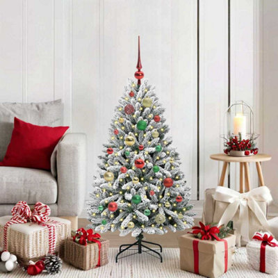 B&Q -  Artificial Christmas Tree Green And White 120 Cm Pvc And Metal