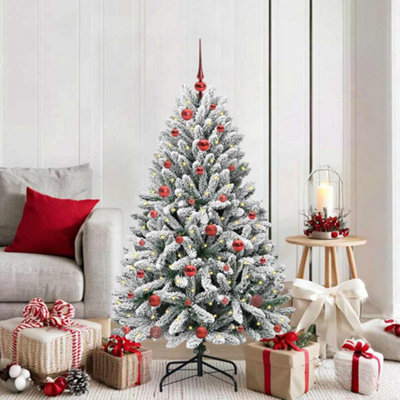 B&Q -  Artificial Christmas Tree Green And White 150 Cm Pvc And Metal