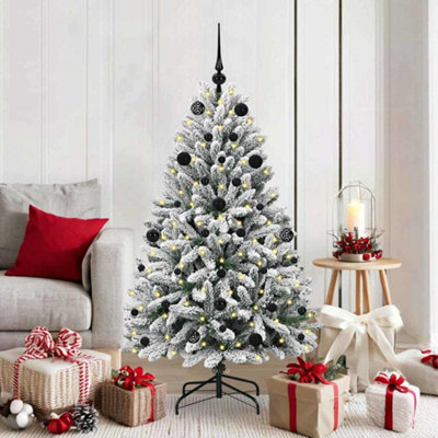 B&Q -  Artificial Christmas Tree Green And White 150 Cm Pvc And Metal