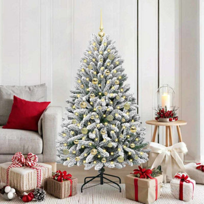 Vidaxl Artificial Christmas Tree Green And White 150 Cm Pvc And Metal from B&Q