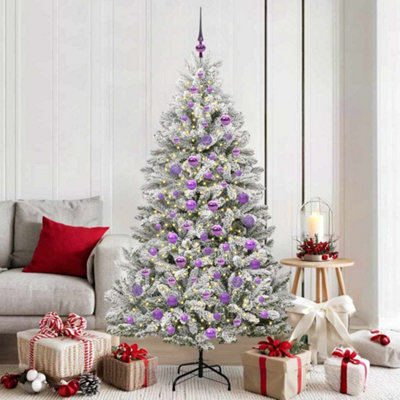 B&Q -  Artificial Christmas Tree Green And White 180 Cm Pvc And Metal