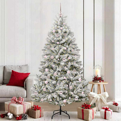 Vidaxl Artificial Christmas Tree Green And White 210 Cm Pvc And Metal