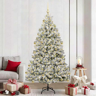 Vidaxl Green/White Artificial Christmas Tree And 210 Cm Pvc And Metal