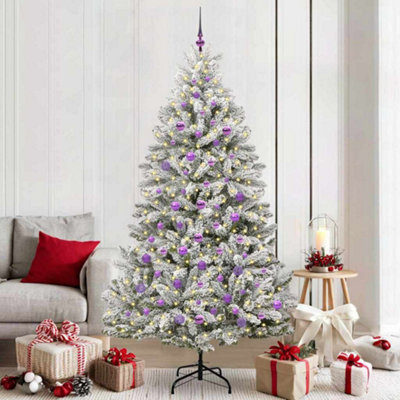 Vidaxl Artificial Christmas Tree Green And White 210 Cm Pvc And Metal