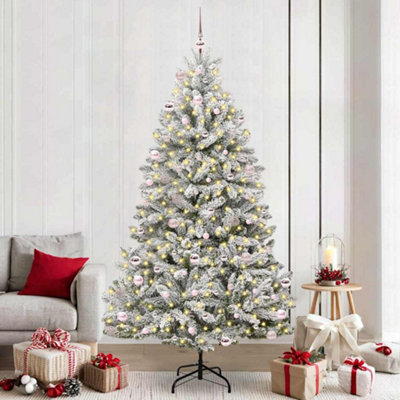 B&Q -  Artificial Christmas Tree Green And White 240 Cm Pvc And Metal