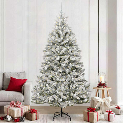 B&Q -  Artificial Christmas Tree Green And White 240 Cm Pvc And Metal