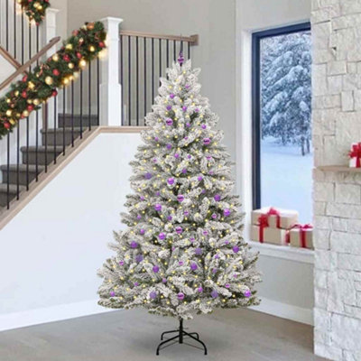 B&Q -  Artificial Christmas Tree Green And White 240 Cm Pvc And Metal