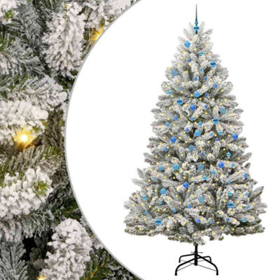 B&Q -  Artificial Christmas Tree Green And White 240 Cm Pvc And Metal