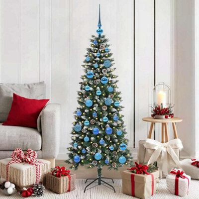 B&Q -  Artificial Christmas Tree With 150 Leds With Stand Green 150 Cm