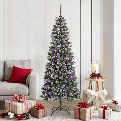 B&Q -  Artificial Christmas Tree With 300 Leds With Stand Green 180 Cm