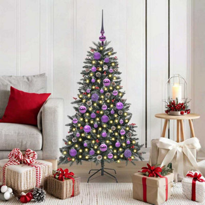 vidaXL Artificial Christmas Tree with 150 LEDs - 120 cm - Green - Image 3