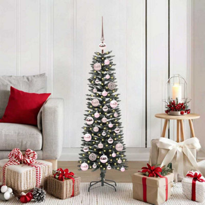 Pre-Lit Baubles Artificial Christmas Tree 4Ft Pink/Green Vidaxl - Image 4