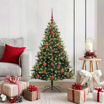 Vidaxl Green Artificial Hinged Christmas Tree 150 Leds 120 Cm