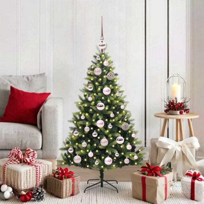 Vidaxl Green Artificial Hinged Christmas Tree 150 Leds 120 Cm