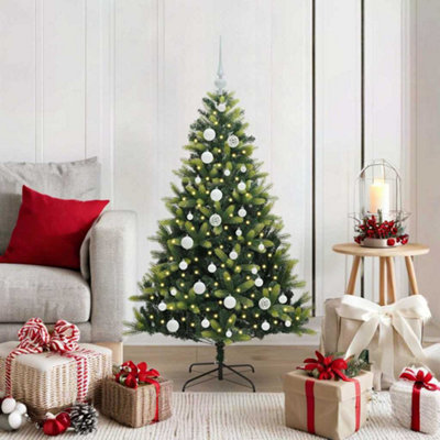Vidaxl Green Artificial Hinged Christmas Tree 150 Leds 120 Cm