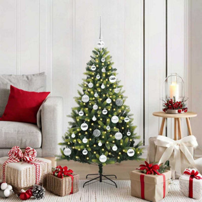 Vidaxl Green Artificial Hinged Christmas Tree 150 Leds 120 Cm