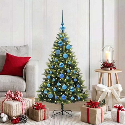 Vidaxl Green Artificial Hinged Christmas Tree 150 Leds 120 Cm