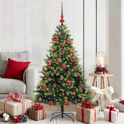 Vidaxl Green Artificial Hinged Christmas Tree 150 Leds 150 Cm