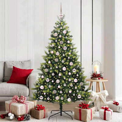 Vidaxl Artificial Hinged Christmas Tree 300 Leds Green 180 Cm