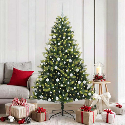 Vidaxl Artificial Hinged Christmas Tree 300 Leds Green 180 Cm from B&Q