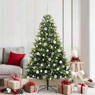 Vidaxl Green Artificial Hinged Christmas Tree 300 Leds 180 Cm