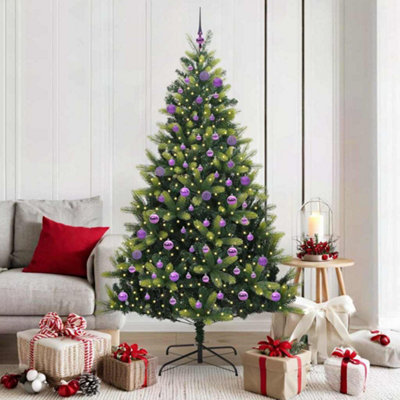 Vidaxl Artificial Hinged Christmas Tree 300 Leds Green 180 Cm from B&Q