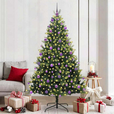 Vidaxl Artificial Hinged Christmas Tree 300 Leds Green 210 Cm