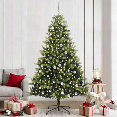 Vidaxl Artificial Hinged Christmas Tree 300 Leds Green 240 Cm