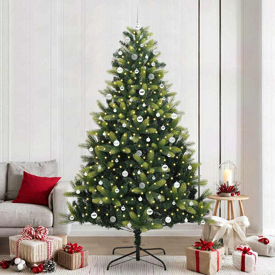 Vidaxl Green Artificial Hinged Christmas Tree 300 Leds 240 Cm