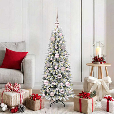 Vidaxl White Artificial Christmas Tree With 150 Leds 53 X 53 X 120 Cm Size 5