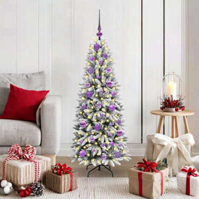 Vidaxl White Artificial Christmas Tree With 150 Leds 53 X 53 X 120 Cm Size 5