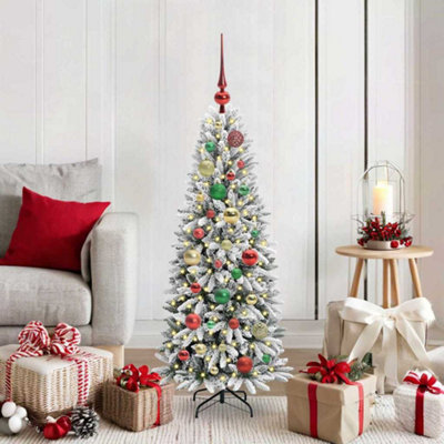Vidaxl White Artificial Christmas Tree With 150 Leds 53 X 53 X 120 Cm Size 5