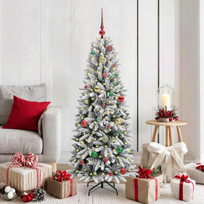 vidaXL Artificial Christmas Tree with 150 LEDs - White - 150 cm - Image 4