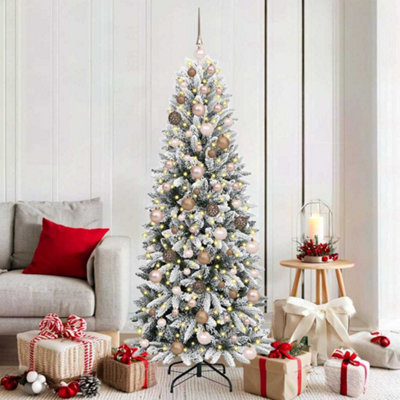 Vidaxl White Artificial Christmas Tree With 300 Leds 73 X 73 X 180 Cm Size 5