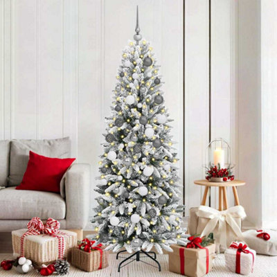 Vidaxl White Artificial Christmas Tree With 300 Leds 73 X 73 X 180 Cm Size 5