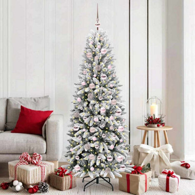 Vidaxl Artificial Christmas Tree With 300 Leds With Stand White 180 Cm from B&Q