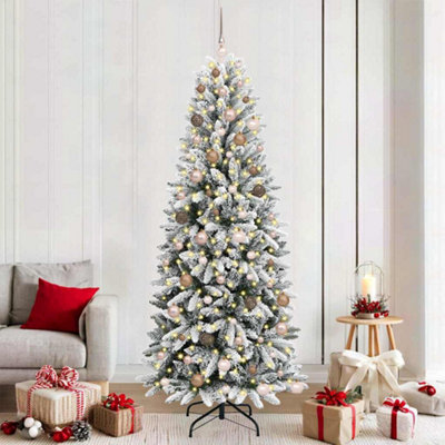 Vidaxl White Artificial Christmas Tree With 300 Leds 78 X 78 X 210 Cm Size 5