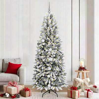 Vidaxl White Artificial Christmas Tree With 300 Leds 78 X 78 X 210 Cm Size 5