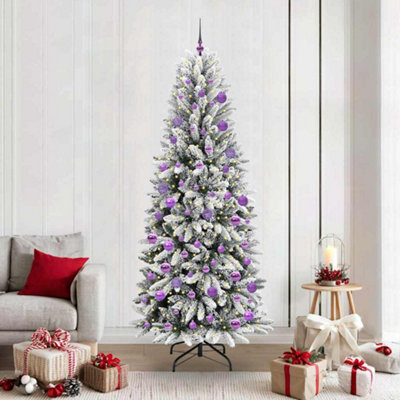 Vidaxl Artificial Christmas Tree With 300 Leds With Stand White 210 Cm from B&Q