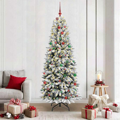 Vidaxl White Artificial Christmas Tree With 300 Leds 78 X 78 X 210 Cm Size 5