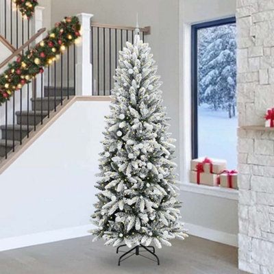 Vidaxl Artificial Christmas Tree With 300 Leds With Stand White 240 Cm