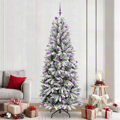 Vidaxl Artificial Christmas Tree With 300 Leds With Stand White 240 Cm