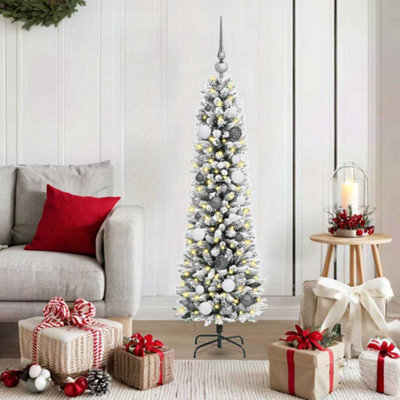 Vidaxl White Artificial Christmas Tree With 150 Leds With Stand 150 Cm