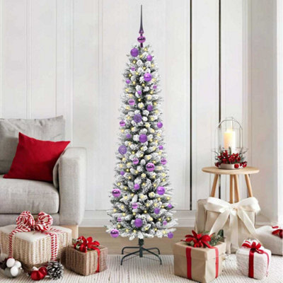 Vidaxl Artificial Christmas Tree With 150 Leds With Stand White 150 Cm