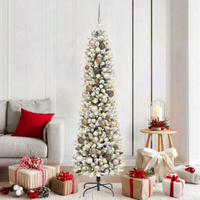 Vidaxl White Artificial Christmas Tree With 300 Leds With Stand 180 Cm